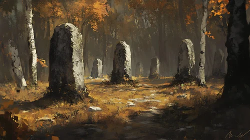 Standing Stones in Autumnal Light