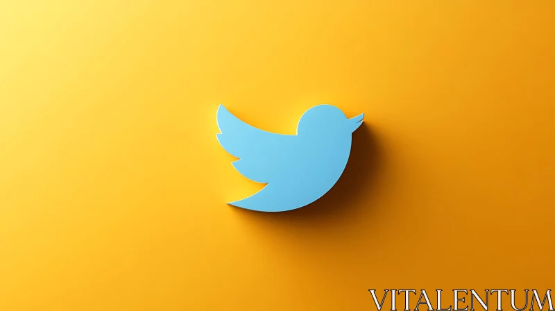 AI ART Twitter Bird Icon on Golden Surface