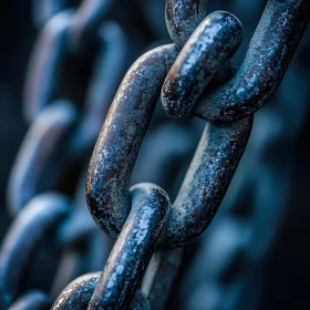 Interlinked Rusty Chains Close-Up