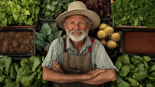 Portrait of a Farmer with Fresh Produce