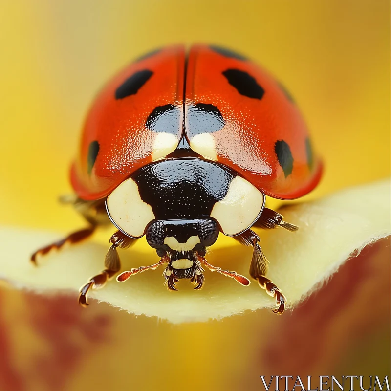 Detailed Macro Shot of a Ladybug AI Image