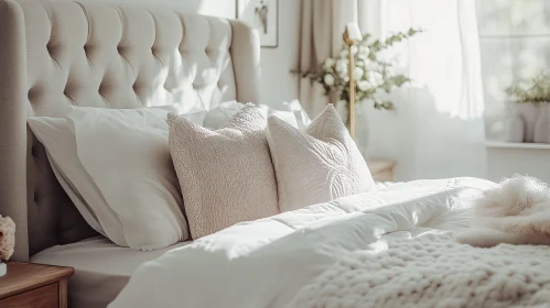 Tranquil Bedroom Scene with Cozy Bedding