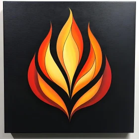 Stylized Flame Design in Warm Tones