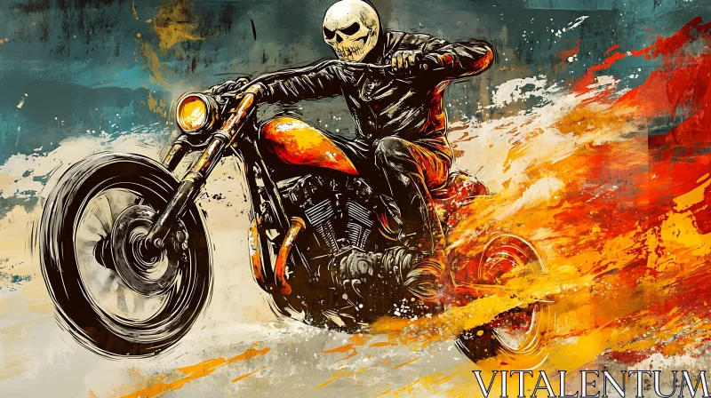 AI ART Grunge Style Motorcycle Racing