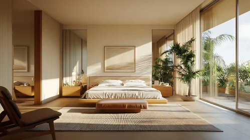 Minimalist Bedroom Design with Indoor Plants