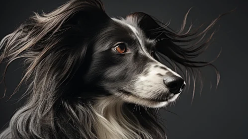 Long-haired Dog Portrait in Softbox Lighting