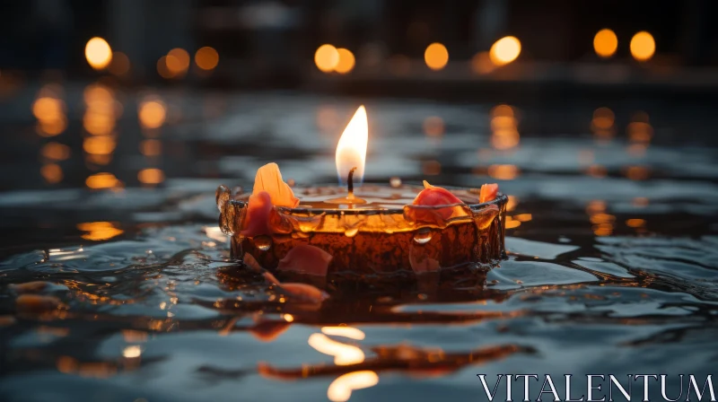 Spiritual Candlelight on Water - An Indian Tradition AI Image