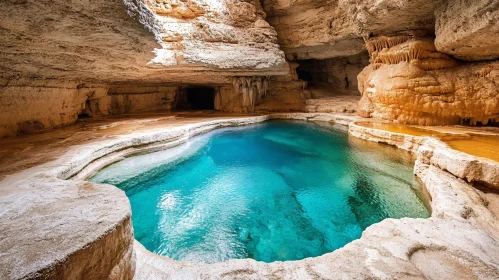 Natural Wonder: Clear Water Pool in Underground Cave