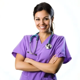 Friendly Nurse with Stethoscope