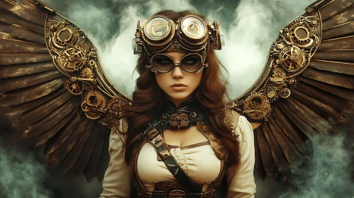 Mechanical Wings Steampunk Character Design