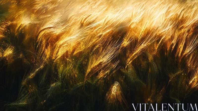 AI ART Ripe Wheat Field in Sunlight