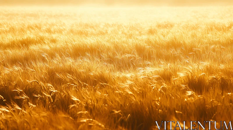 AI ART Sunlit Grain Field Landscape