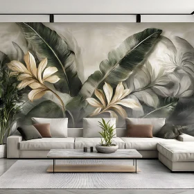 Modern Interior with Floral Wall Art