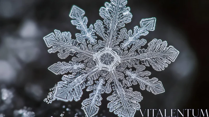 Intricate Snowflake Macro Photography AI Image