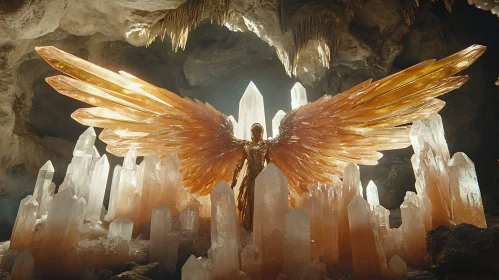 Golden Angel in Crystal Cave Sanctuary