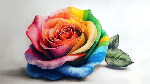 Rainbow Rose Art