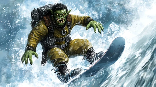 Green Rider: Orc on Snowboard