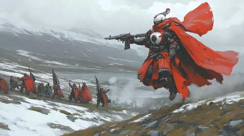 Levitating Warrior in Red