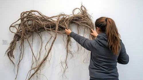 Interacting with Organic Root Art Installation