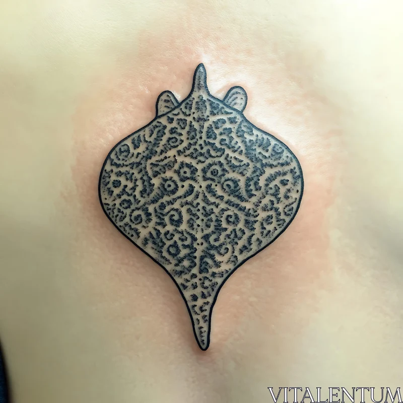 Ornamental Stingray Tattoo Art AI Image