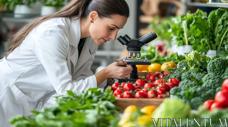 Lab Research on Fresh Vegetables AI Image