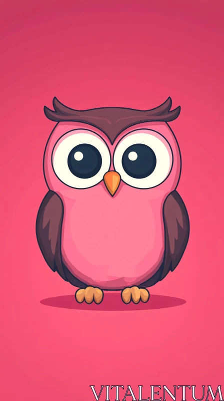 Cute Owl Cartoon Art AI Image