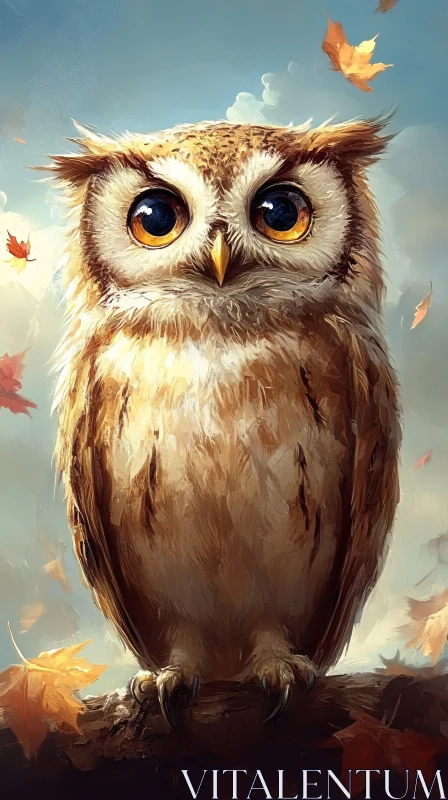 Enchanted Autumn Owl AI Image