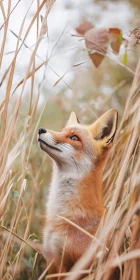 Autumn Fox Gazing Upward