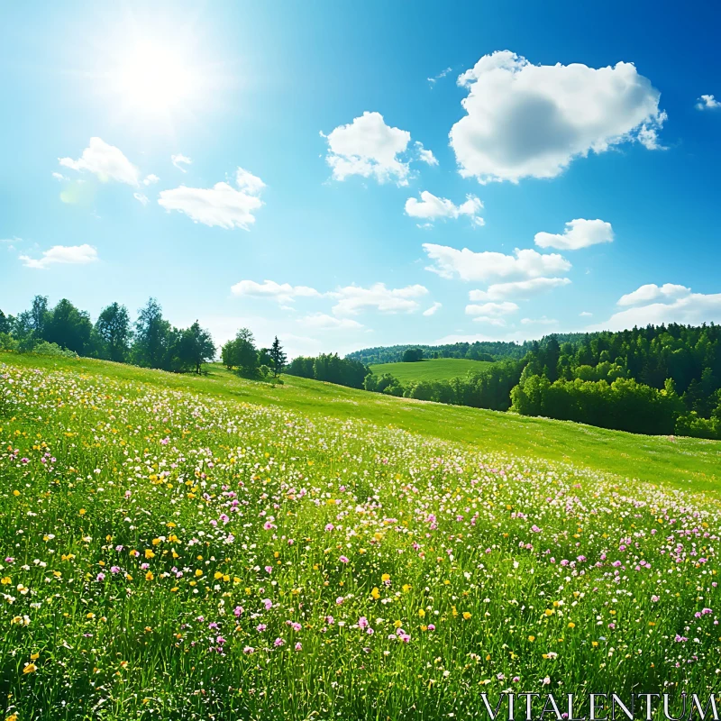 AI ART Picturesque Floral Meadow Landscape