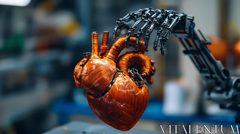 Robotics and Artificial Heart - A Futuristic Technological Marvel AI Image