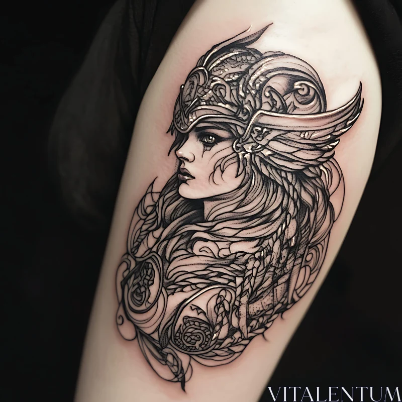 AI ART Valkyrie Arm Tattoo Art