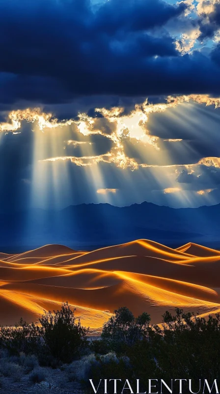 AI ART Radiant Desert Sand Dunes at Twilight