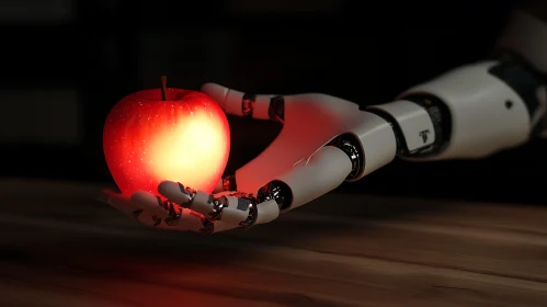 Artificial Offering: Robot Hand with Apple