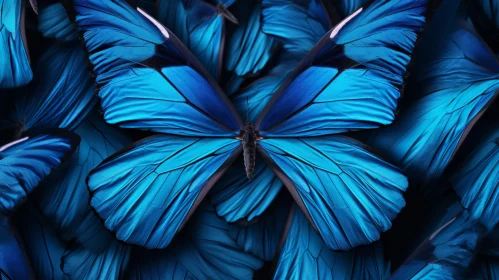 Blue Butterflies on Dark Background - A Merge of Realism and Surrealism