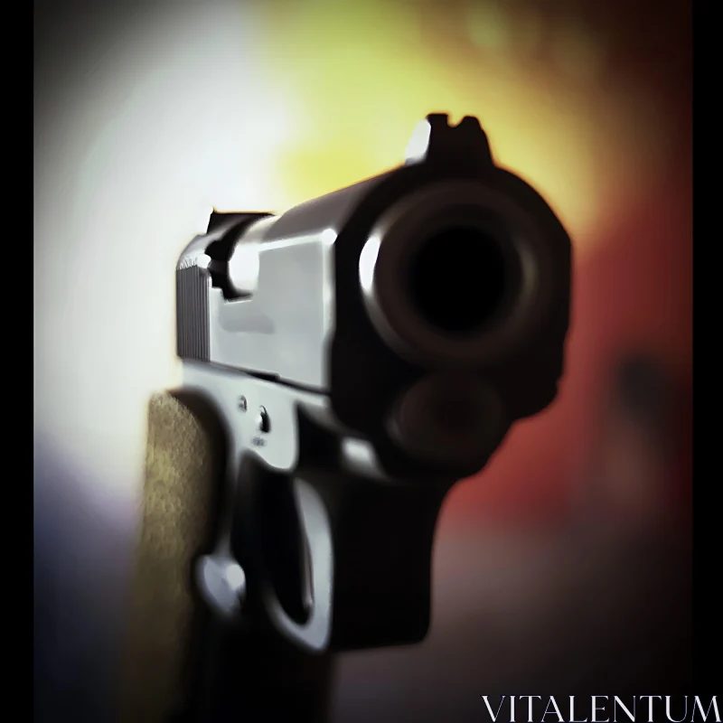 AI ART Focused Handgun with Soft Background Blur