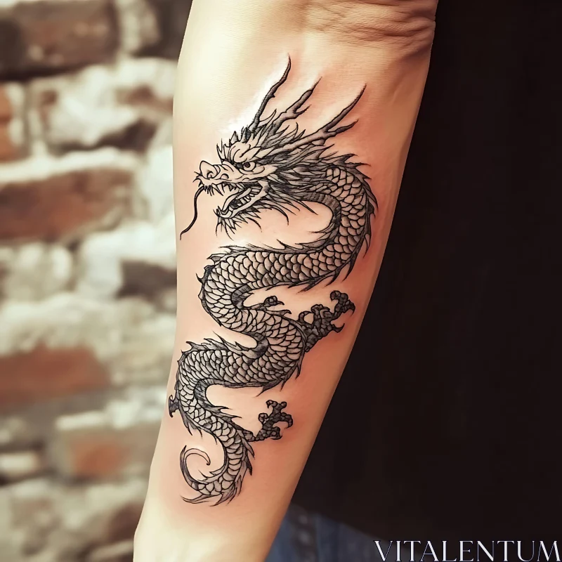 Dragon Tattoo Design on Arm AI Image