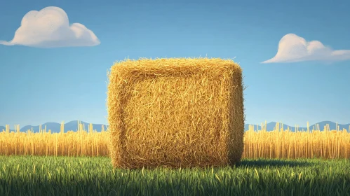 Hay Bale Art Print