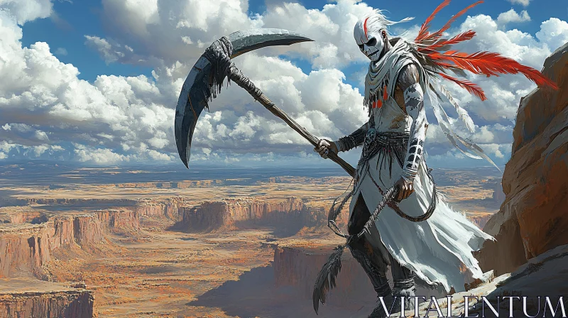 AI ART Desert Guardian with Scythe