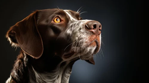Intricate Detailing of a Dog Gazing Upwards | Pet Portraiture