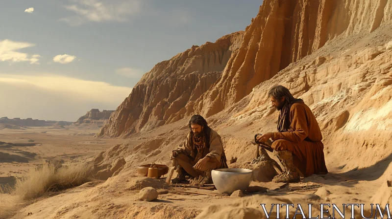 AI ART Men in Desert Landscape