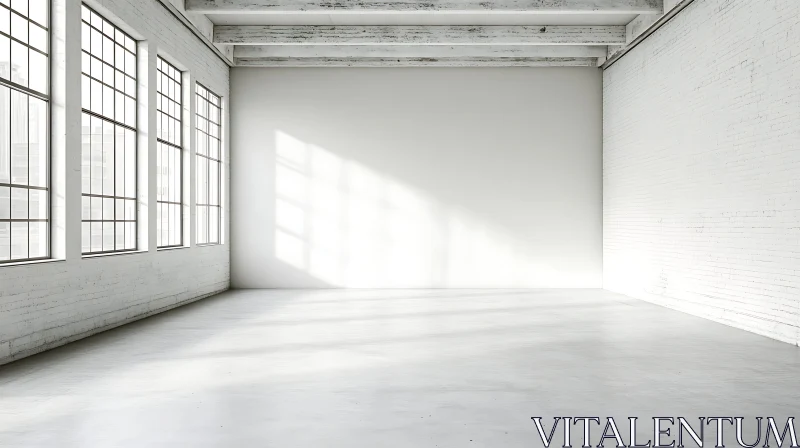 Bright Empty Room with Sunlight AI Image