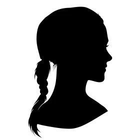 Monochrome Woman Profile with Braid