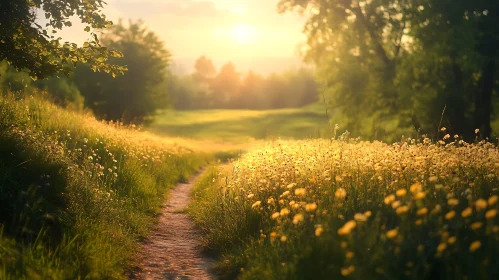 Sunlit Meadow Walk