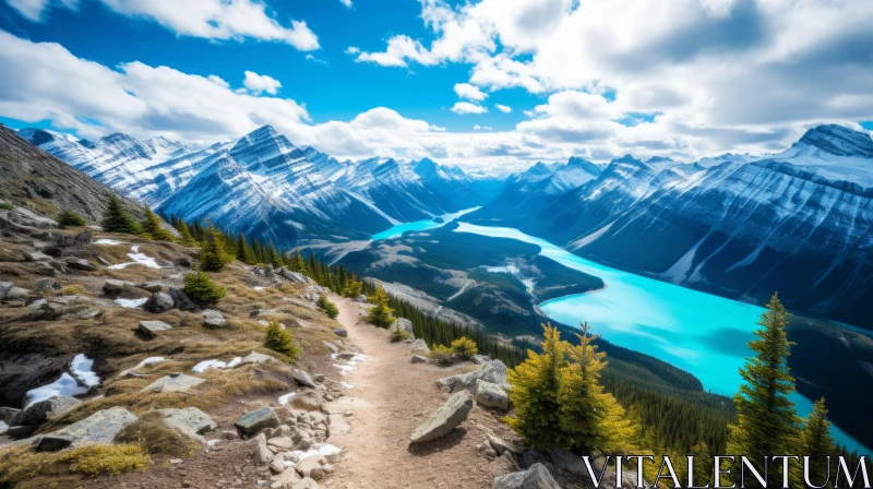 A Captivating Mountain Trail in Banff National Park AI Image
