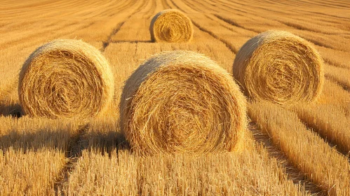Rural Landscape with Hay Bales