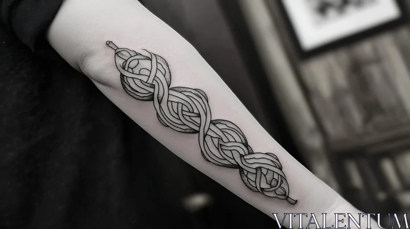 Celtic Knot Snake Arm Tattoo AI Image