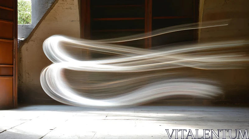 AI ART Swirling Light Trails in Abstract Form