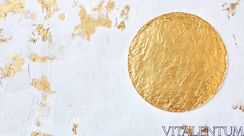 Minimalist Gold and White Abstract Art AI Image