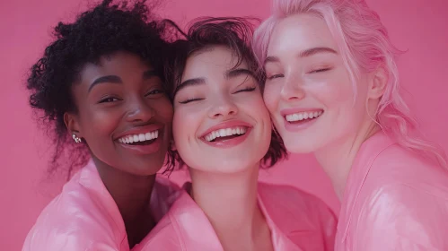 Three Friends in Pink Harmony