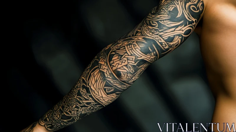 Intricate Full Sleeve Tattoo AI Image